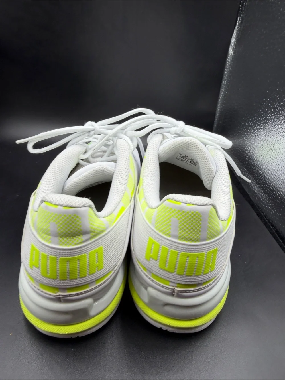 Puma White Athletic Sneakers with Neon Accent